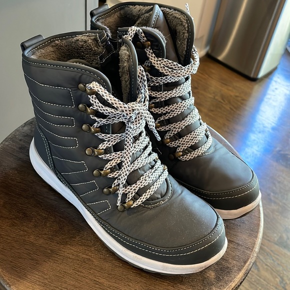 Khombu Waterproof Lace-up Ankle Boots Gray - Picture 4 of 10